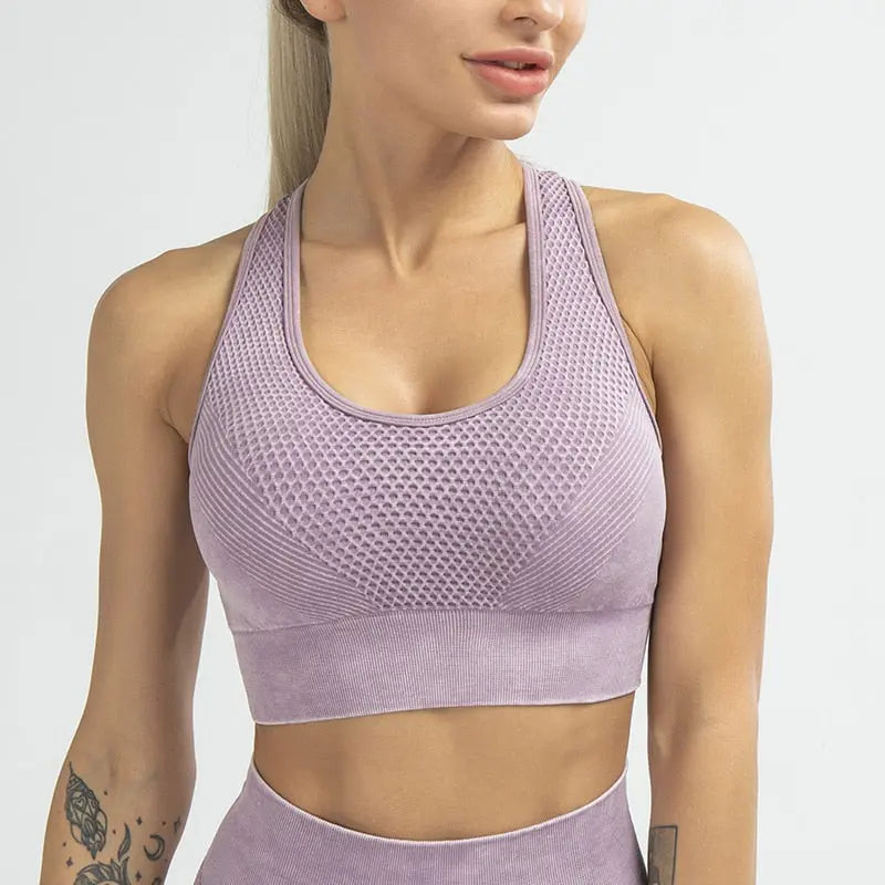 Padded Seamless Running Yoga Gym Bras Women Racerback High Impact Fitness Workout Sports Bras eprolo
