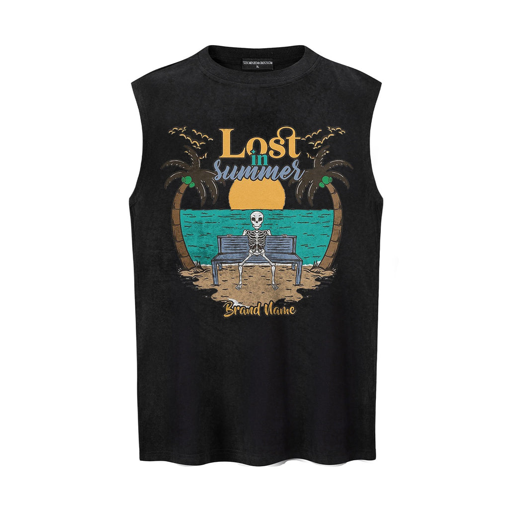 Skeleton Beach Printed Tank Top eprolo