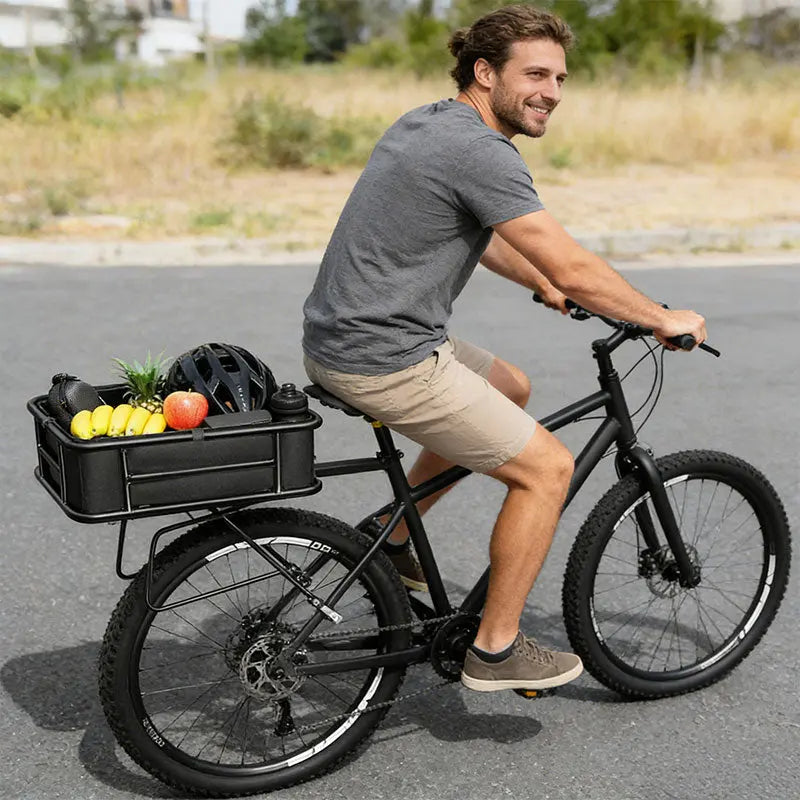 Lixada Rear Bicycle Cargo Basket, High-Capacity & Durable Rear Bike Carrier Basket, Rustproof & Heavy-Duty eprolo