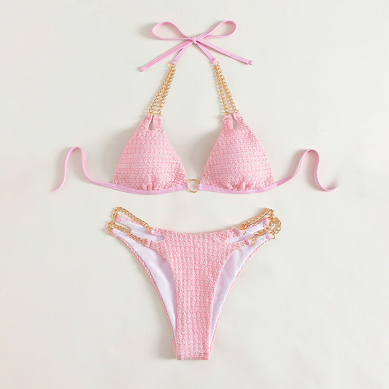 Sexy Chain Halter Two-Piece Swimsuit Women's Beach Bikini Hot eprolo