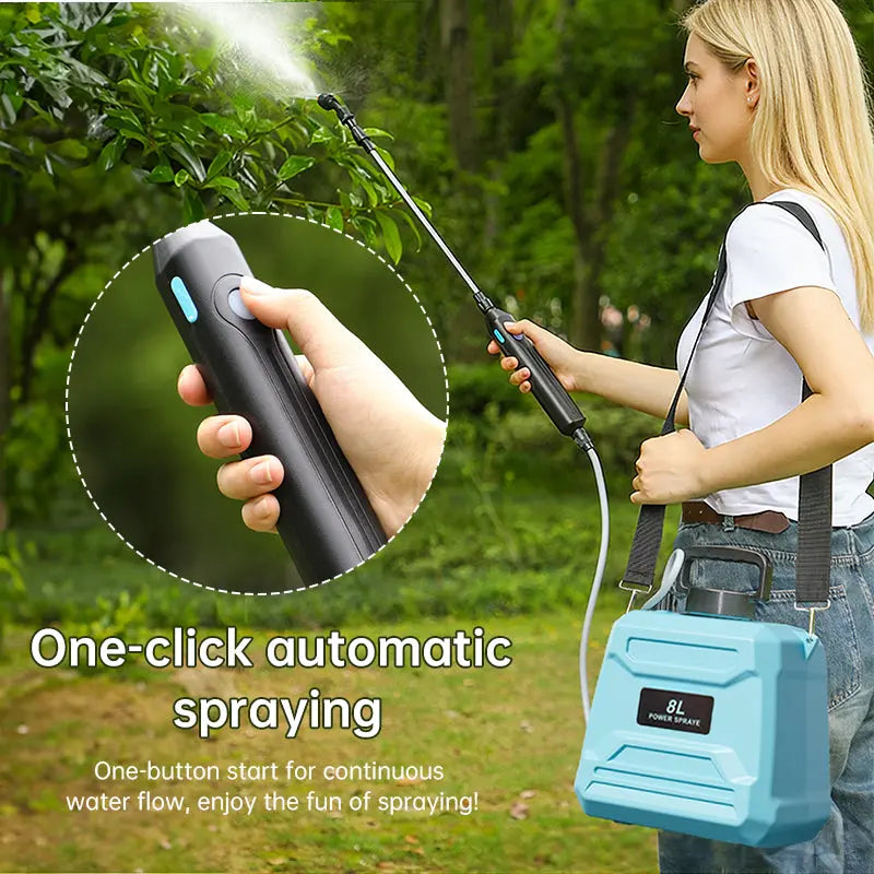 8L Automatic Electric Sprayer, Garden Plant Sprayer, Rechargeable Handheld Sprayer, Fogging Atomizer, Shoulder Watering Can eprolo