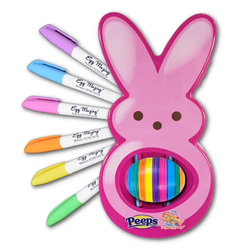 Easter Egg Decorating Kit for Kids - DIY Crafts Set with 6 Markers, Marshmallow Bunny Egg Holder, Cute Holiday Gift eprolo