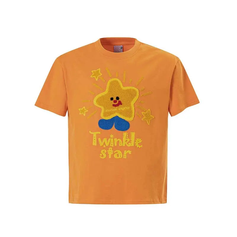 Star plush embroidered short sleeved t-shirt eprolo