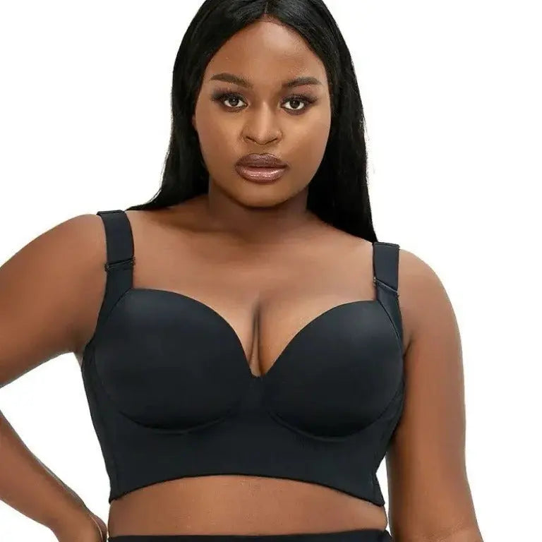 Plus-size glossy sexy bra with anti-sag adjustable bra for women with underwire eprolo