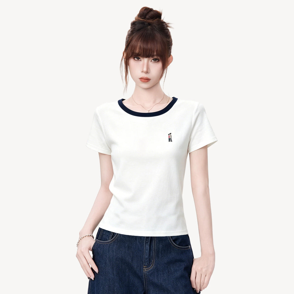Round Neck Short Sleeve T-Shirt for Women Loose Unique Stylish Top eprolo