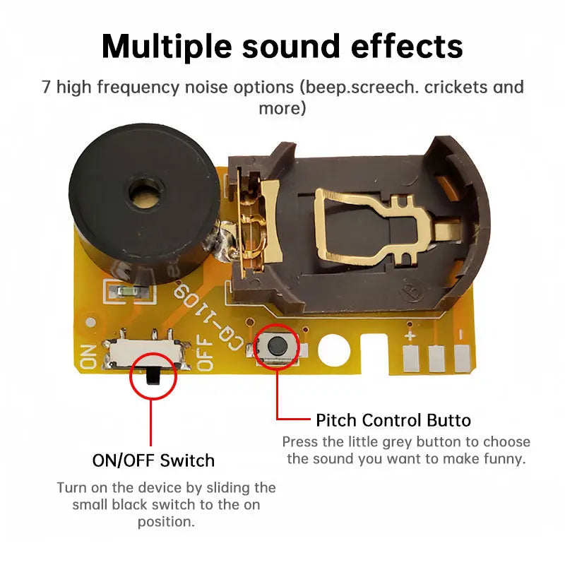 2X Cricket Noise Maker for Pranks, April Fool's Day Annoying Sound Gadget, Blue Buzz PCB Sound Device. eprolo