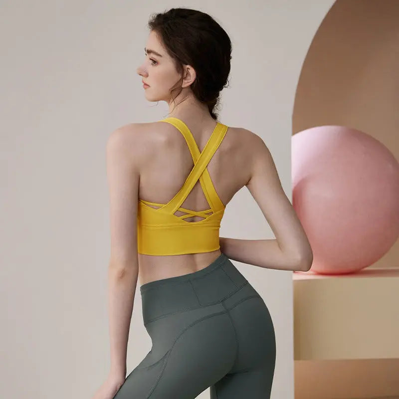 Sports Bra Shockproof High-Intensity Running Bra Fitness Top Vest Style Yoga Suit For Women eprolo