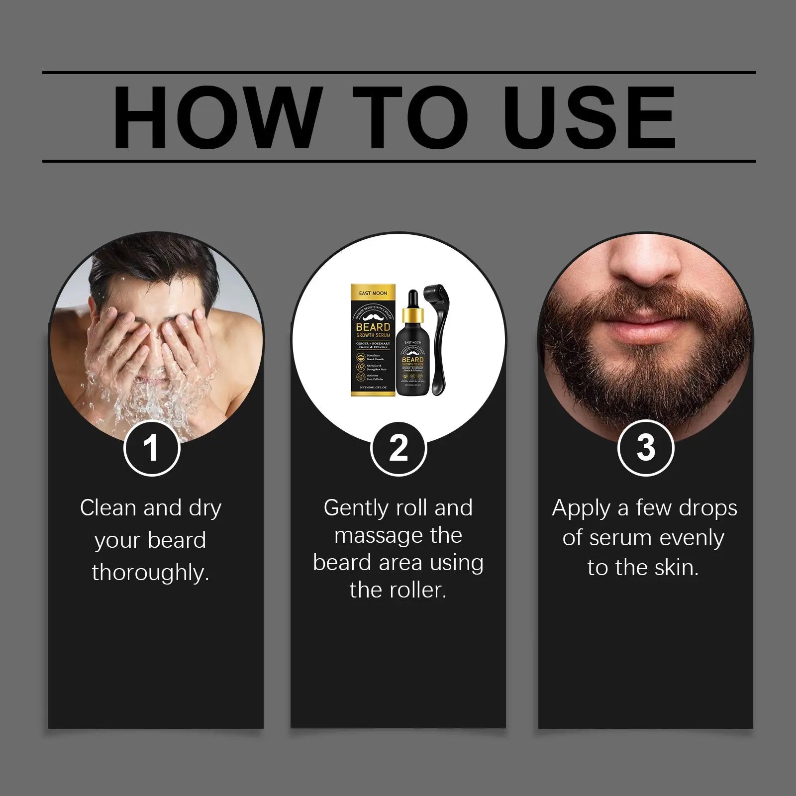 East Moon Men's Beard Care Oil, Gentle Cleaning, Moisturizing And Gentle Beard Care Essential Oil eprolo