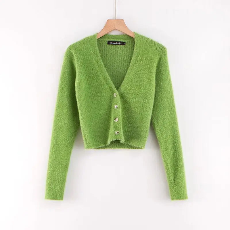 V-neck long sleeved cardigan sweater eprolo