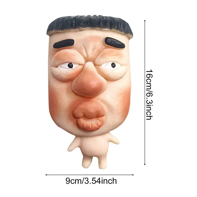 Stress Relief Fidget Sculpture, Soft Elastic Big Face, Slow Sensory Rebound Funny Design, Ugly Face Squishy Model, Creative Gift eprolo