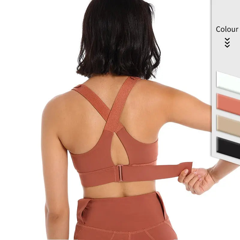 Sports bra for women, shock-absorbing running, gathering bra can be worn externally in summer eprolo