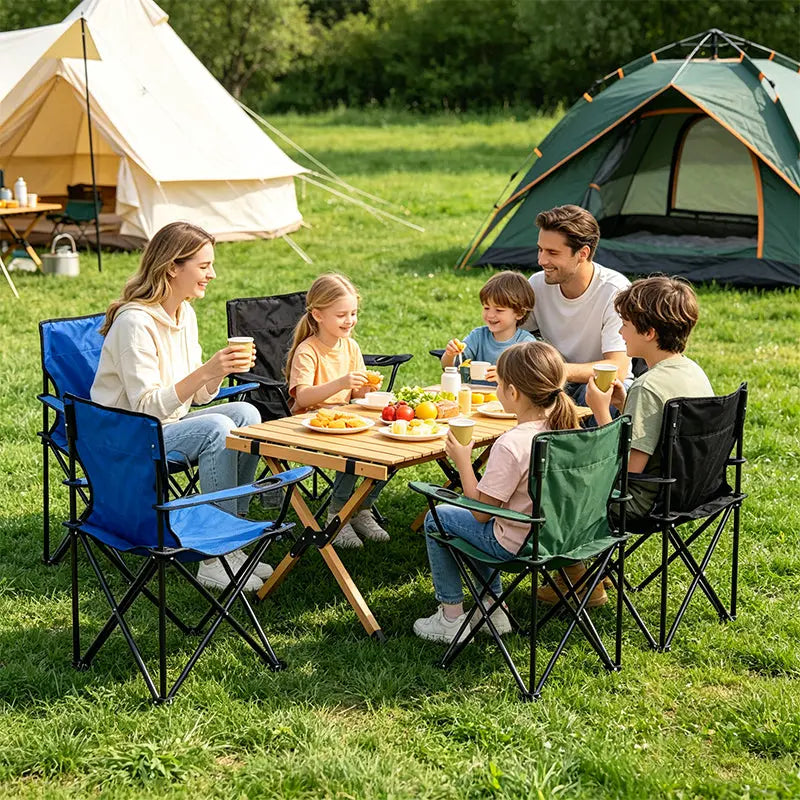 Portable Folding Camping Chair - 50x50x80cm Fishing Seat, Lightweight & Sturdy, Holds Up to 130kg, Easy to Carry eprolo