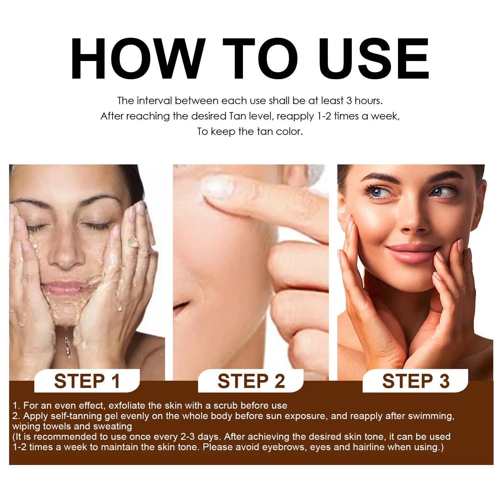 OUHOE Soft Brown, Summer Seaside Tanning Dark Tan Moisturizing Cream for Tanning Skin eprolo