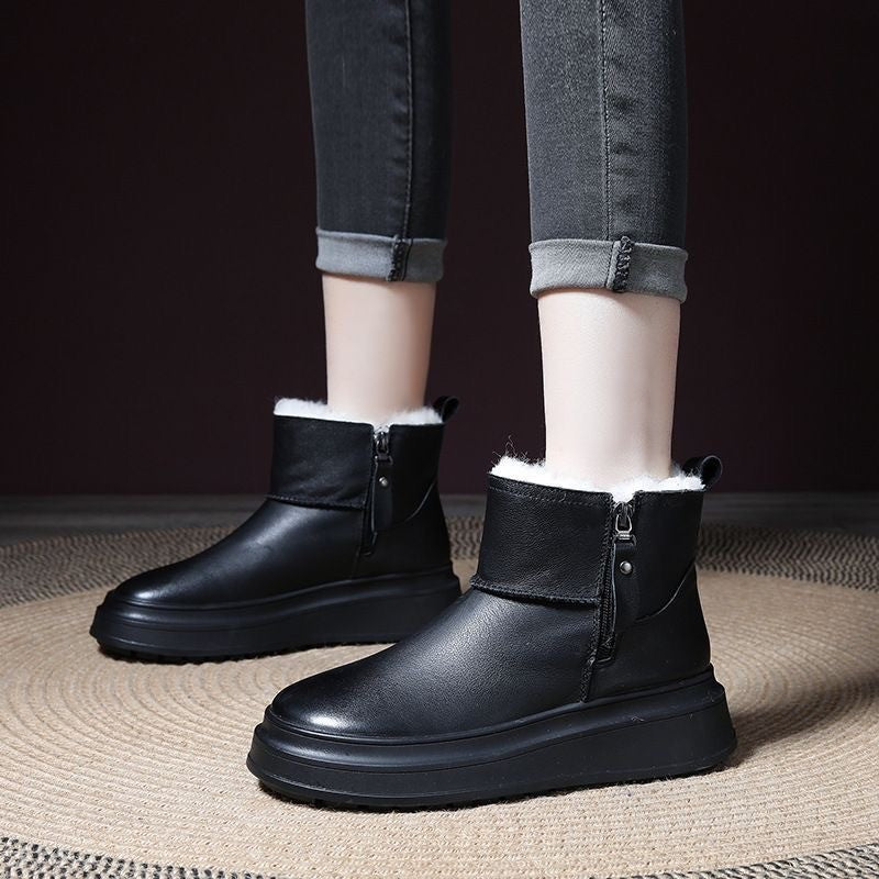 Thick Sole Snow Boots for Women Short Cuff Winter Warm Furry Boots Trendy Fashion Women's Shoes eprolo