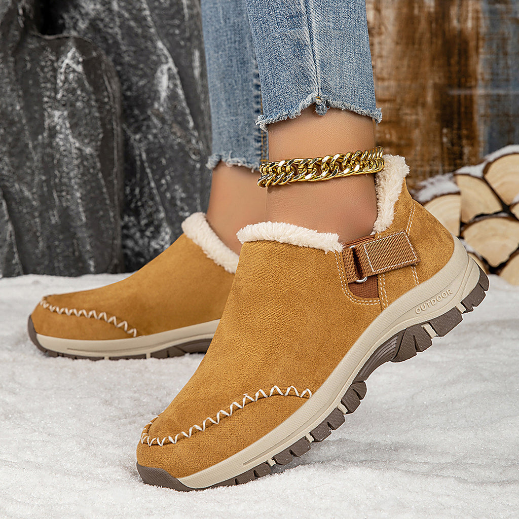 Outdoor snow boots with low cut lightweight and plush cotton tow eprolo