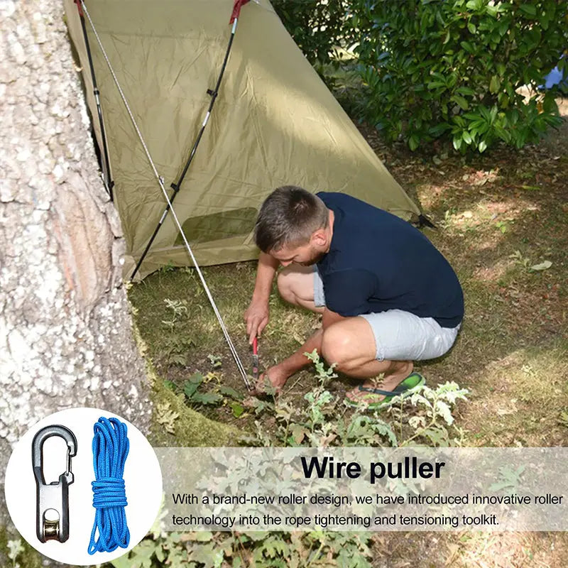 6-Pack Paracord Adjusters, Rope Tightening Tools with Wheels, Camping High-Strength Tighteners & Tarp Straps eprolo