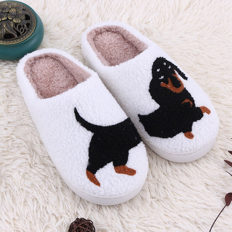 Home plush thick cartoon cow cat cute cotton slippers for women eprolo