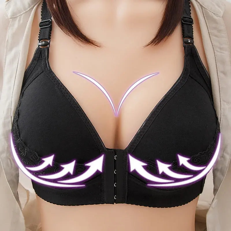 Fashion bra Spring and Autumn Linerie Sexy Seamless Front Button bra Push Up Women Underwear Buckle Female Small Chest Bra eprolo