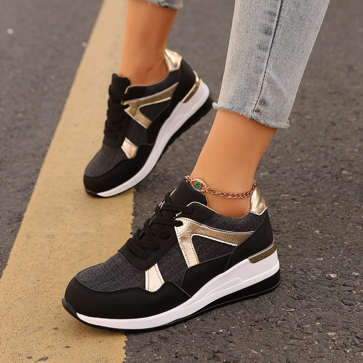 Plus Size Round Toe Retro Sports Shoes for Women Spring and Autumn Fashion New Thick Sole Casual Women's Shoes eprolo
