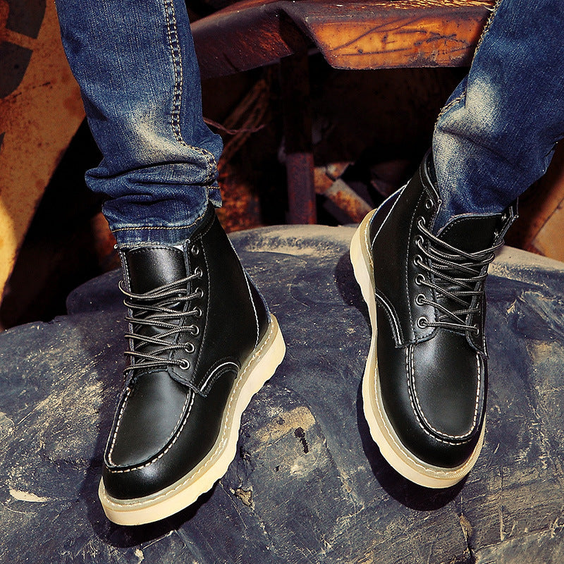 British casual high top genuine leather work boots big toe leather shoes eprolo