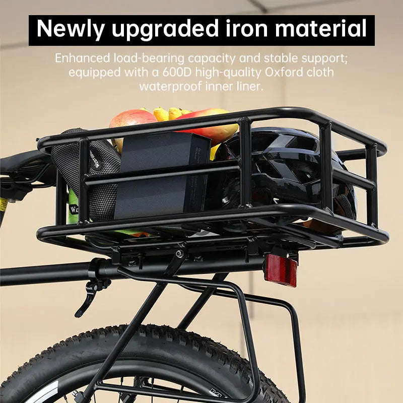 Lixada Rear Bicycle Cargo Basket, High-Capacity & Durable Rear Bike Carrier Basket, Rustproof & Heavy-Duty eprolo
