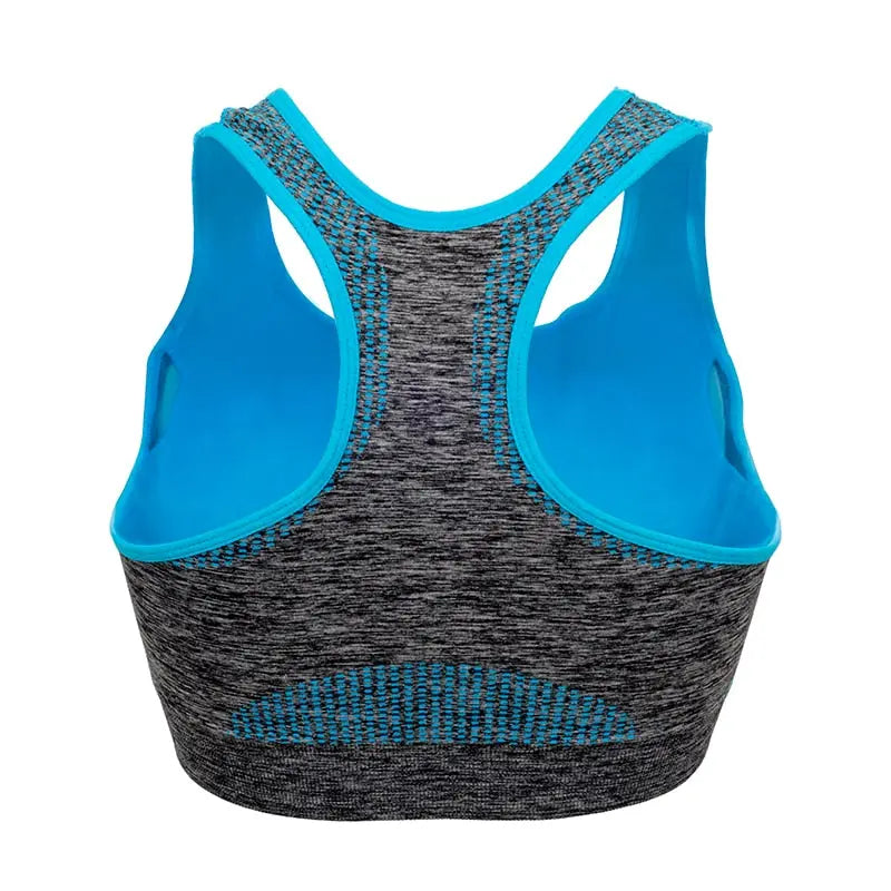 Shockproof Quick Dry Sports Bra Women Padded Gather Yoga Bra Push Up Gym Running Bra Seamless Workout Fitness Bra Top eprolo