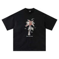 Coconut tree plaid cloth embroidered short sleeved t-shirt eprolo