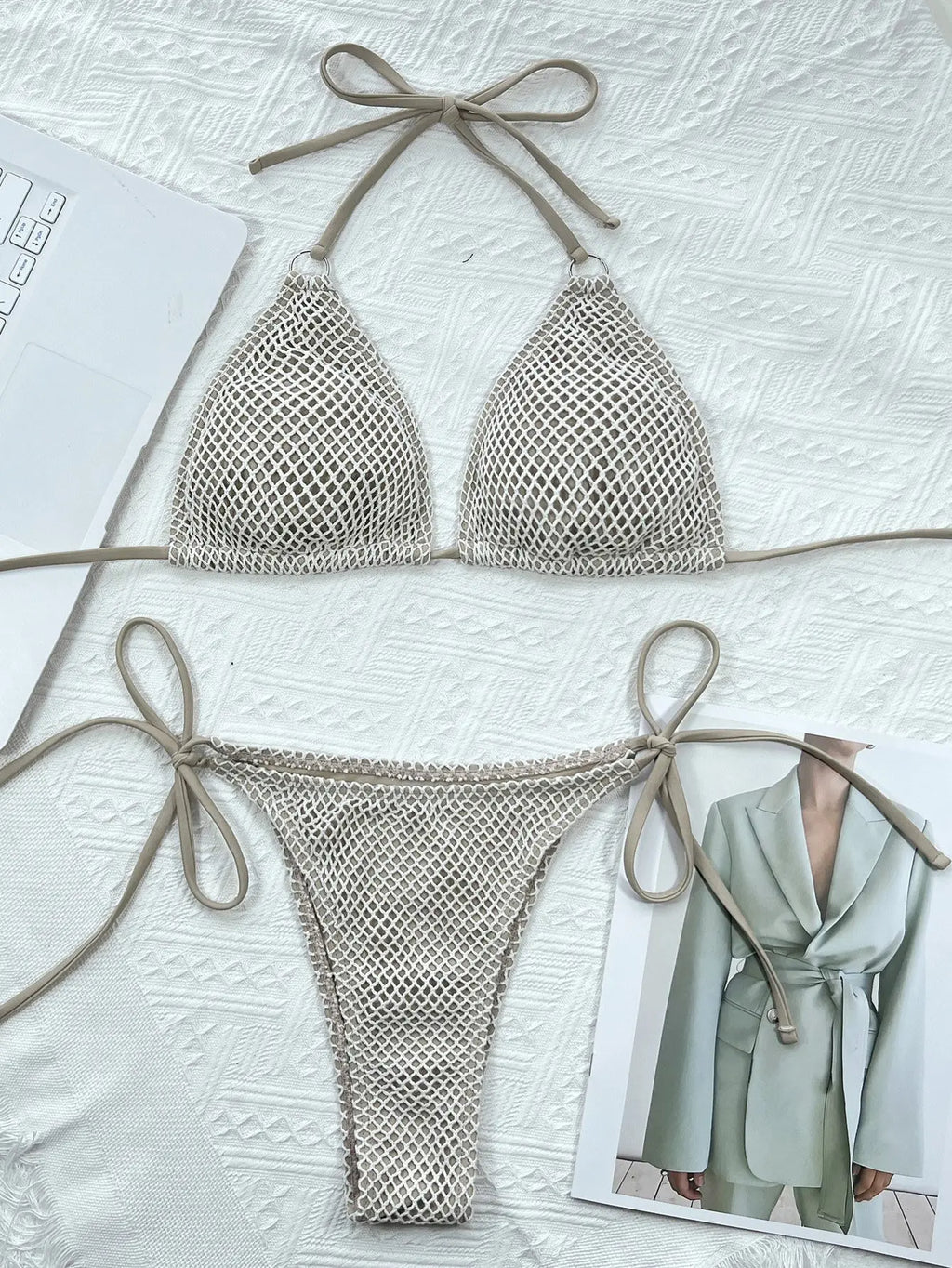 Swimsuit Bikini Solid Color Bikini Ladies Split Swimsuit Triangle Bikini eprolo