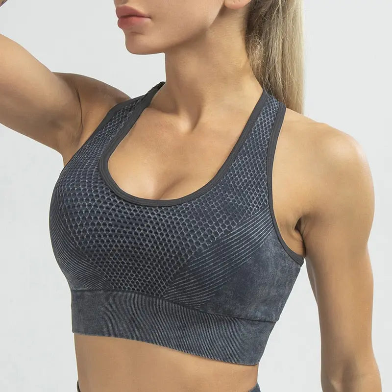 Padded Seamless Running Yoga Gym Bras Women Racerback High Impact Fitness Workout Sports Bras eprolo