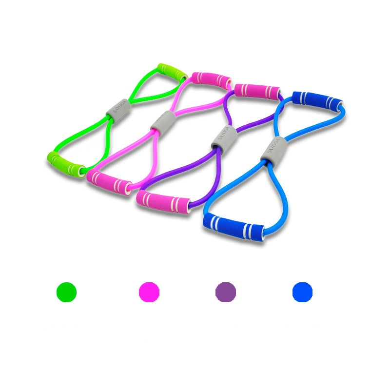 Yoga Gum Fitness Resistance 8 Word Chest Expander Rope Workout Muscle Fitness Rubber Elastic Bands for Sports Exercise eprolo