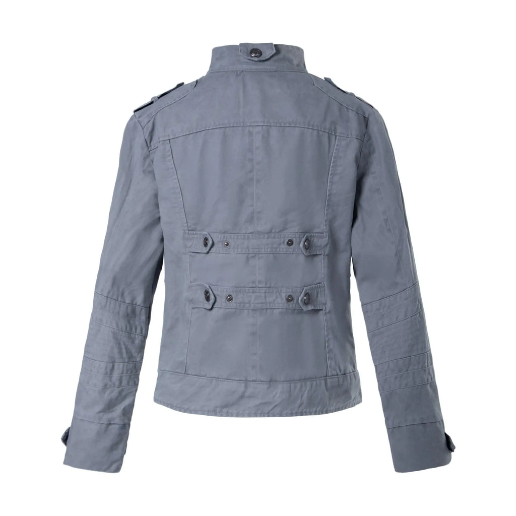 Wash and make old rivet stand collar jacket for women eprolo
