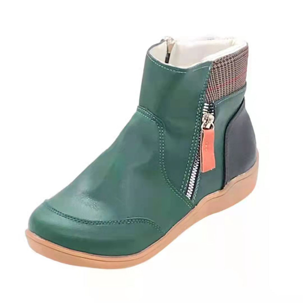 Zipper flat bottom casual snow boots cotton boots thick sole eprolo