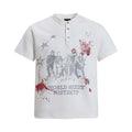 Rock singer letter print single row button short sleeved shirt eprolo
