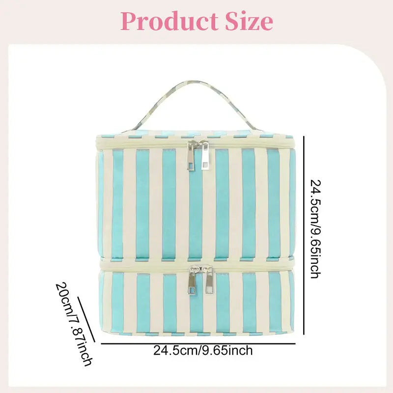 Double Layer Nail Polish & Essential Oils Storage Bag, Portable 30-Compartment Nail Care Kit, Manicure Tools Organizer Case eprolo