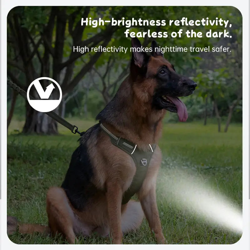 Breathable Reflective Dog Harness Vest, Outdoor No-Pull Escape-Proof Harness with Leash for Large & Medium Dogs eprolo
