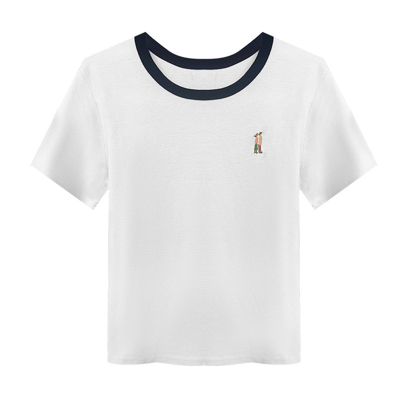 Round Neck Short Sleeve T-Shirt for Women Loose Unique Stylish Top eprolo