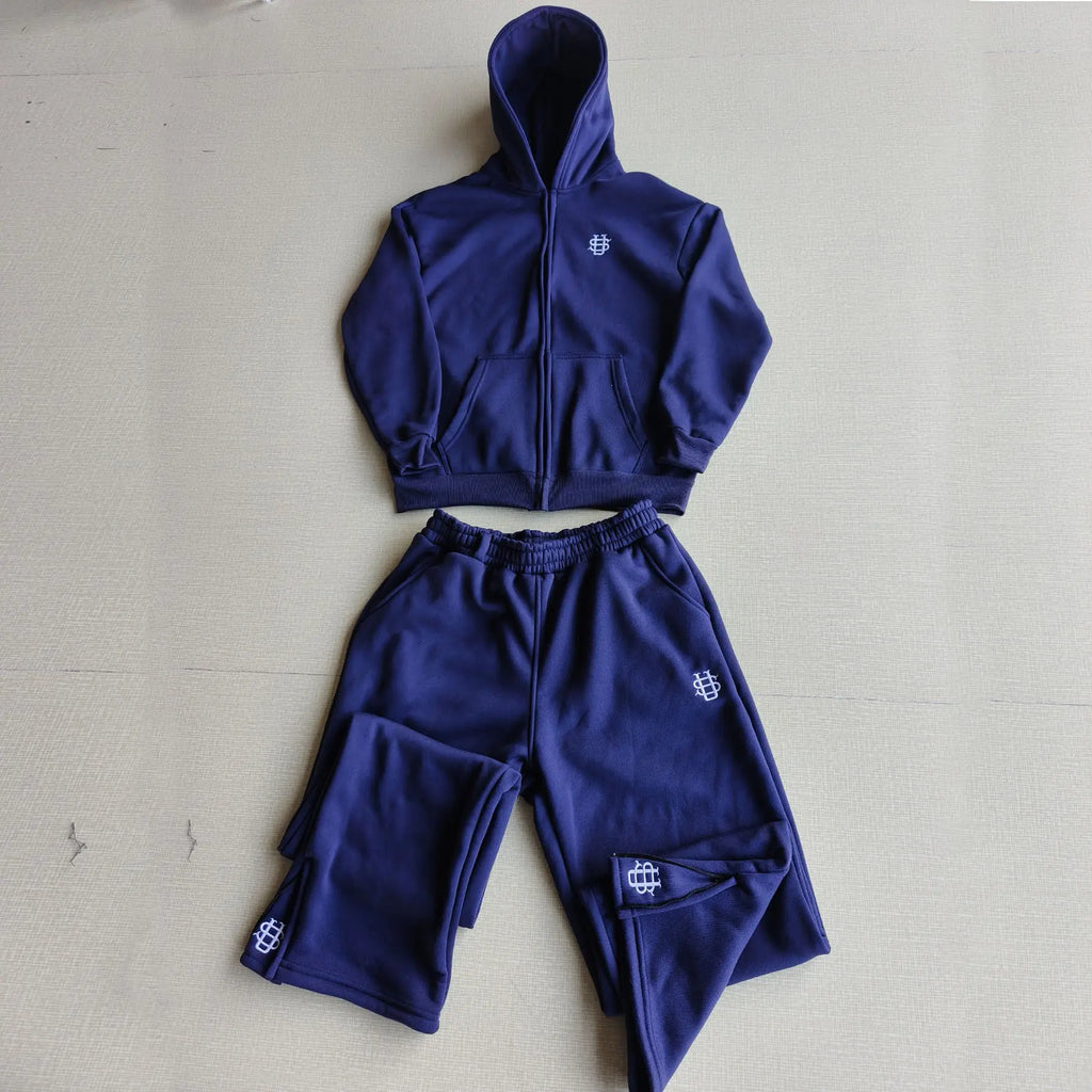 embroidered zip hoodie pants casual long pants high street hip-hop rap street style unisex sweatpants eprolo