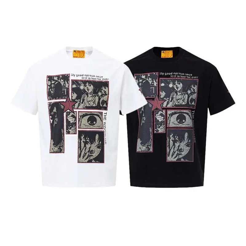 Character print round neck short sleeved t-shirt eprolo