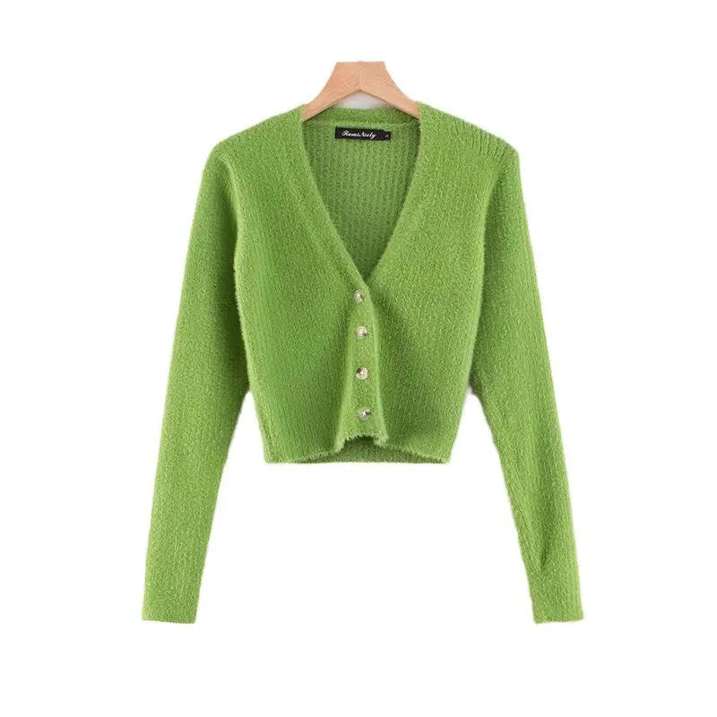 V-neck long sleeved cardigan sweater eprolo