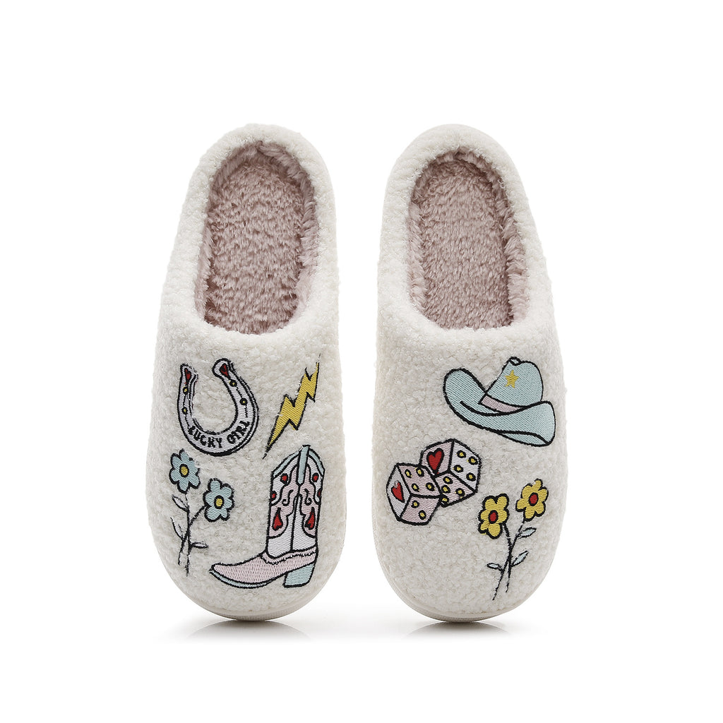 Western denim cotton slippers for women hairy slippers eprolo