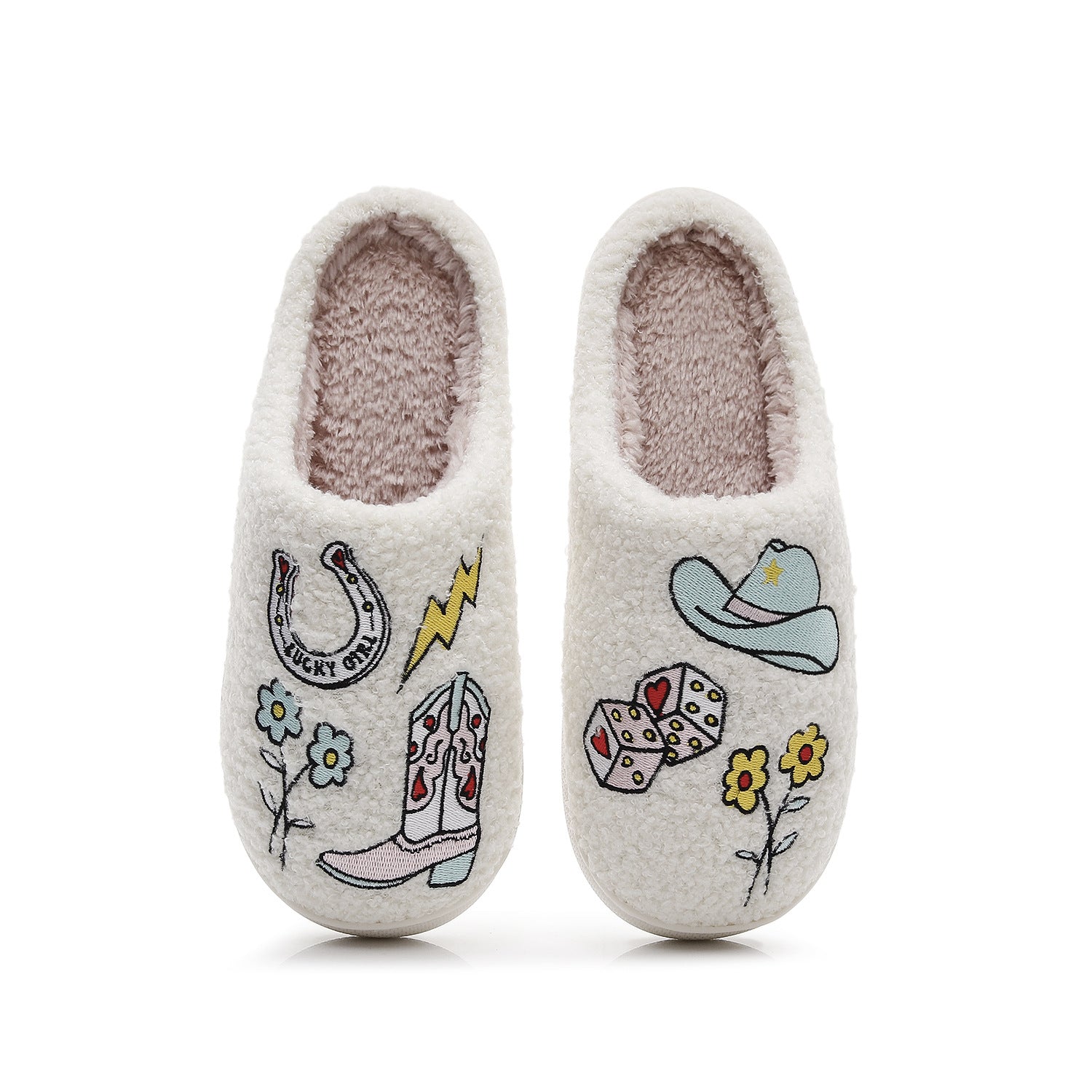 Western denim cotton slippers for women hairy slippers eprolo