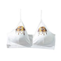 Sexy underwear women summer thin women's bra without steel ring printing comfortable breathable bra gathered vest eprolo
