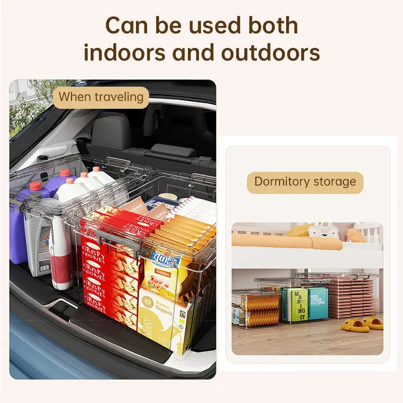 Large Transparent Plastic Storage Box - Perfect for Organizing Clothes, Quilts, Toys, and Snacks in Wardrobe & Home Use eprolo