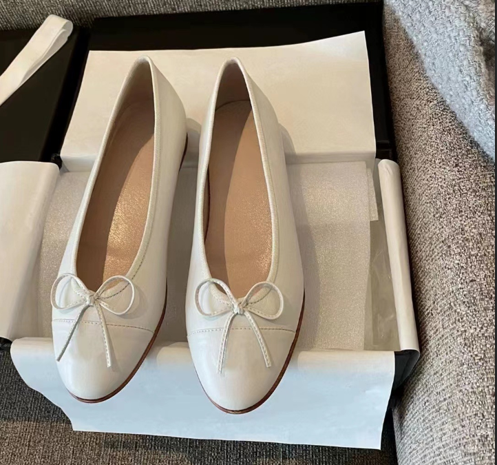 Ballet Flat Shoes Women Charming Classic Bow Slip-On Low Heel Plain Shoes eprolo