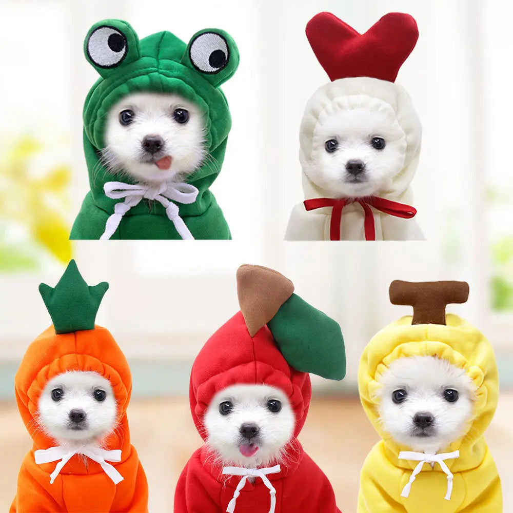Cute Fruit Dog Clothes For Small Dogs Hoodies Winter Warm Fleece Pet Clothing Puppy Cat Costume Coat For French Chihuahua Outfit My Store