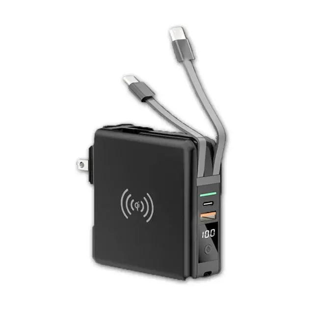 Power Bank 10000mAh With AC Plug 15W Fast Wireless Charging Powerbank USB Type C Mobile Phone Wall Charger for iPhone 14 Xiaomi eprolo