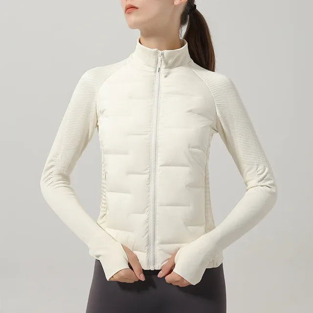 Autumn Winter Sport Seamless Splicing Down Jacket Women Thin Down Jacket For Women Ultralight Puffer Jacket Running Jacket eprolo