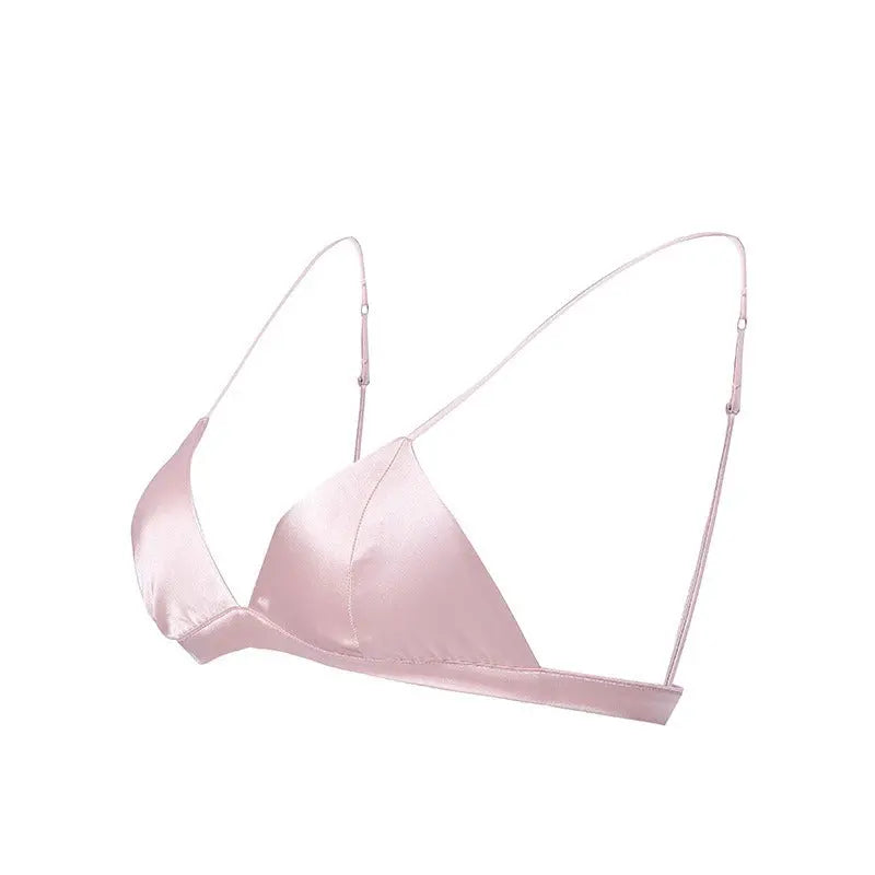 Steel Ring Elastic Bra Summer Sexy Beauty Back Bra Mulberry Silk Scarless Triangle Cup Underwear for Women eprolo
