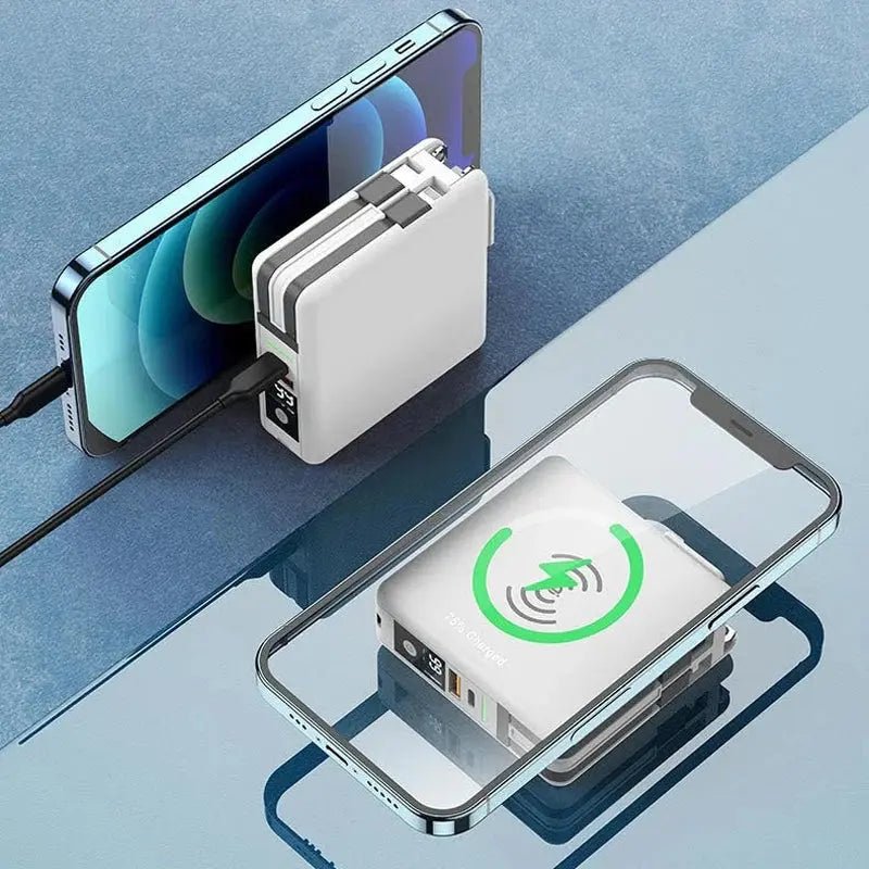 Power Bank 10000mAh With AC Plug 15W Fast Wireless Charging Powerbank USB Type C Mobile Phone Wall Charger for iPhone 14 Xiaomi eprolo