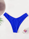 pure color women's sexy two-piece bikini V-shaped bottom fashionable swimsuit eprolo